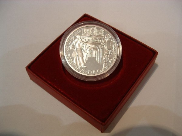 (afbeelding voor) 20 Euromunt Oostenrijk 2002 Proof Ferdinand in cassette